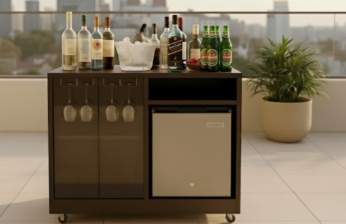 🏡 Bar de Terraza con Frigobar Electrolux – ¡Ocasión por Viaje! 🍹✨